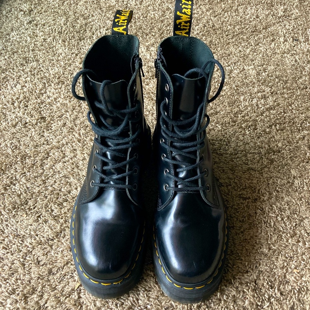 Dr Martens Jadon black leather platform boots